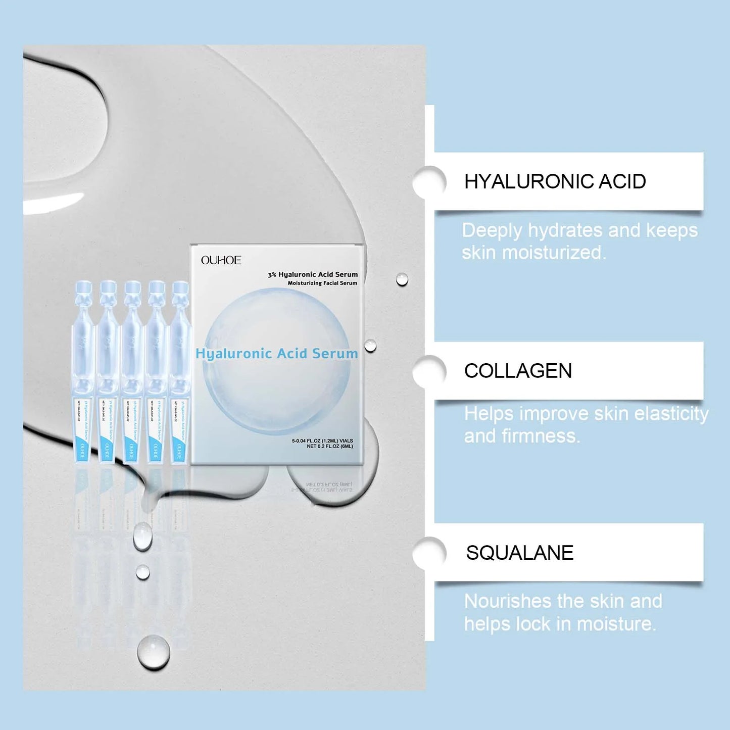 3% Hyaluronic Acid Serum – Hydrating, Pore-Shrinking Essence