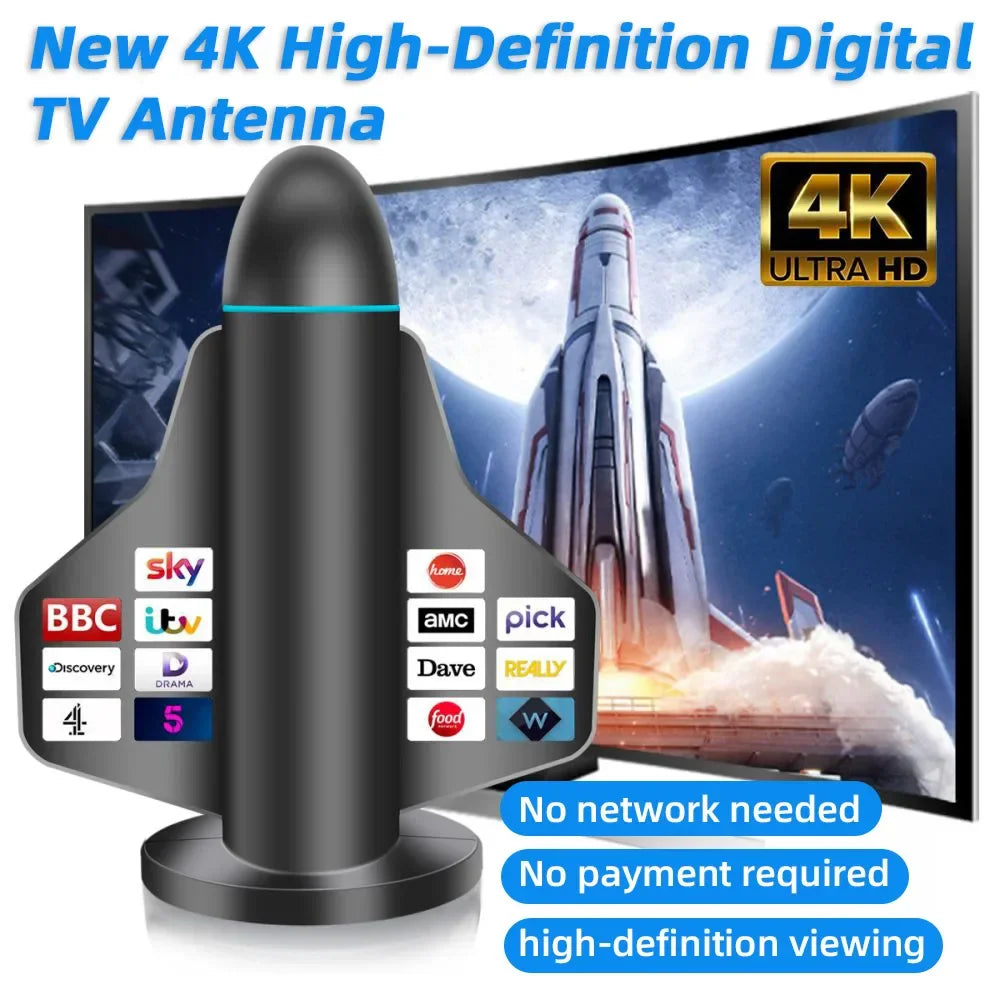 Indoor HD Digital TV Antenna – 80 Mile Range, 1080p Free TV