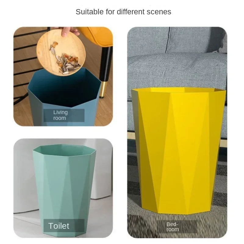 Nordic Creative Simple Household Garbage Can Without Lid Kitchen Living Room Plastic Trash Can Office Hotel Large Paper Basket Peaceful Pleasures Health and Wellness