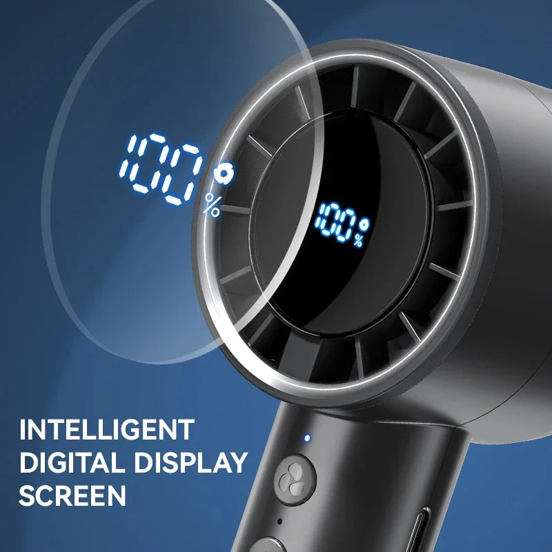 Handheld Mini Ice Fan Refrigeration Air Conditioner Rechargeable With LED Display 5 Speed Super Cool Turbo Fan For Travel Peaceful Pleasures Health and Wellness
