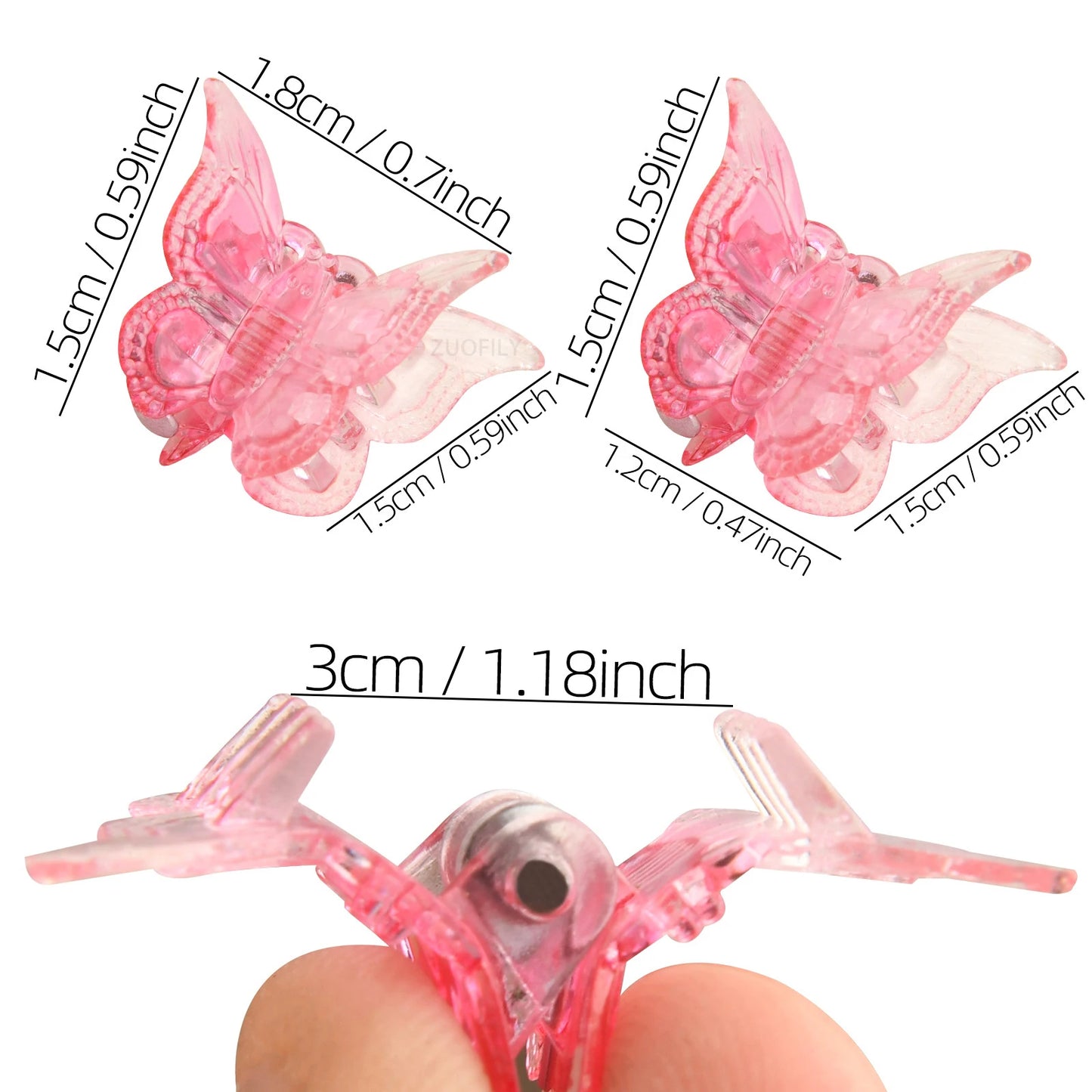 10-Pack Butterfly Hair Claw Clips | Gradient Mini Barrettes for Girls