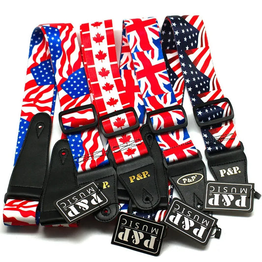 Printed Guitar Strap Heat Transfer Instrument Accessories Oblique Peaceful Pleasures Health and Wellness