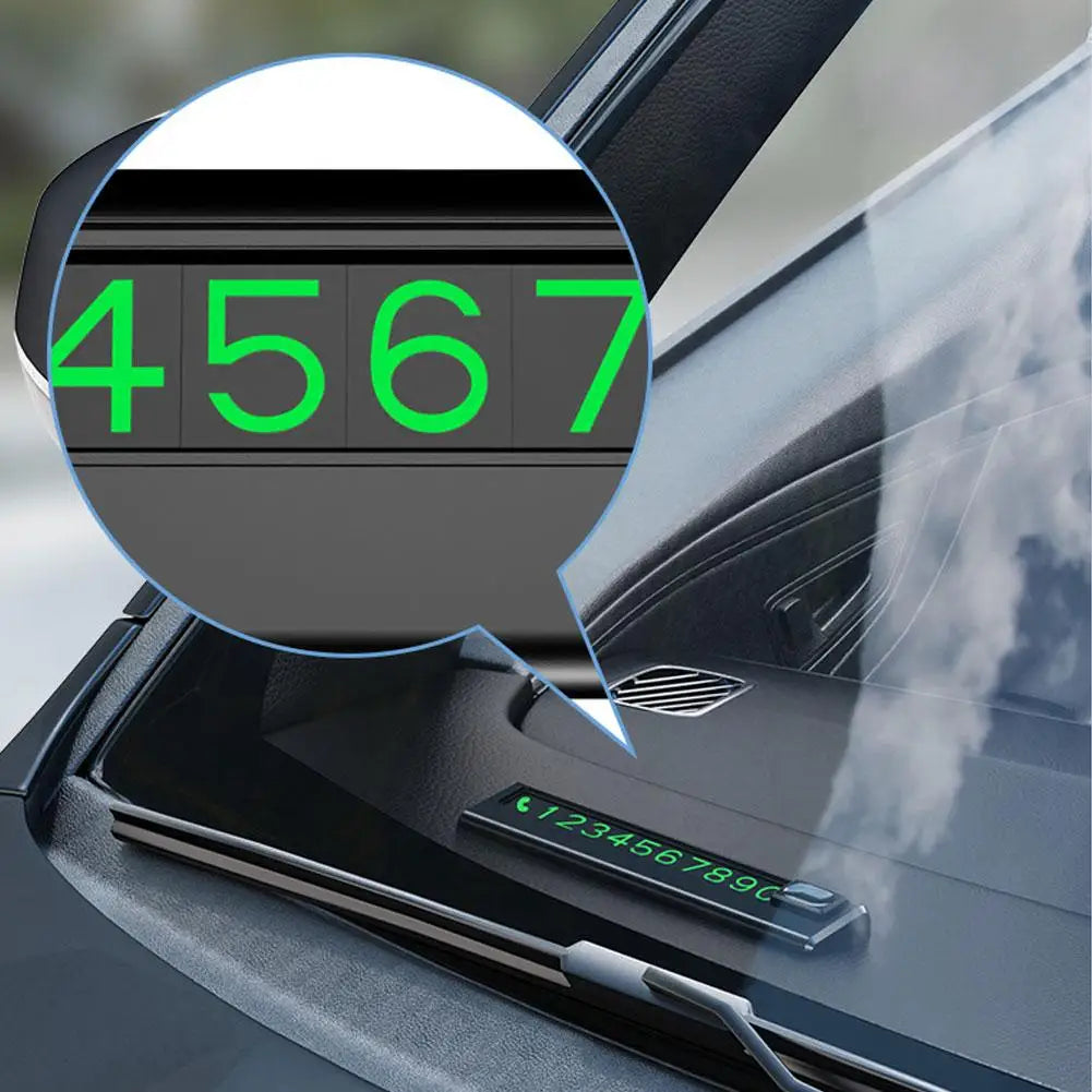 Luminous Temporary Parking Card – Magnetic Phone Number Plate