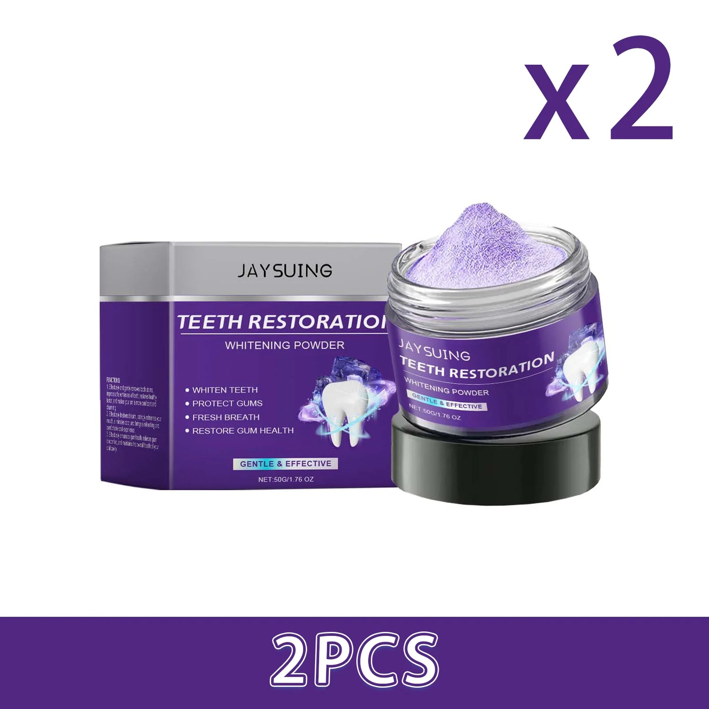 Jaysuing Purple Whitening Tooth Powder | Stain Removal