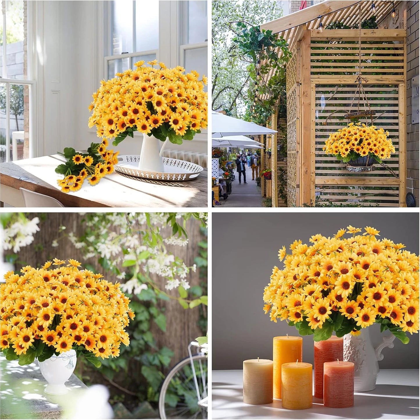 Silk Daisy Artificial Flower Bouquet – Wedding & Home Decor