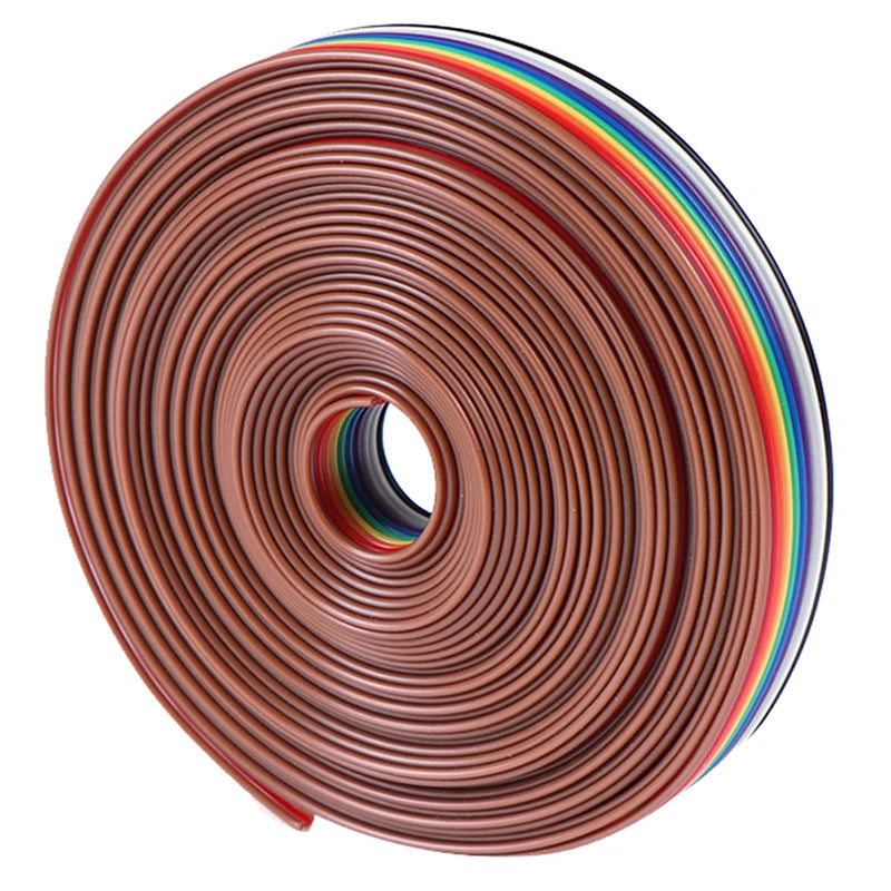 1roll 5 meters/lot Color Rainbow Ribbon Cable Wire Ribbon Cable 10 WAY Flat Cable Peaceful Pleasures Health and Wellness One Size