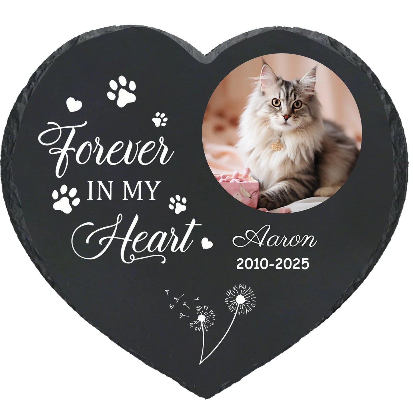 Personalized Pet Memorial Stone,Custom Cat Grave Marke Plaque With Photo&Name,Garden Slate Tombstone Pet Loss Remembrance Gift Peaceful Pleasures Health and Wellness No Stand-3 4inch