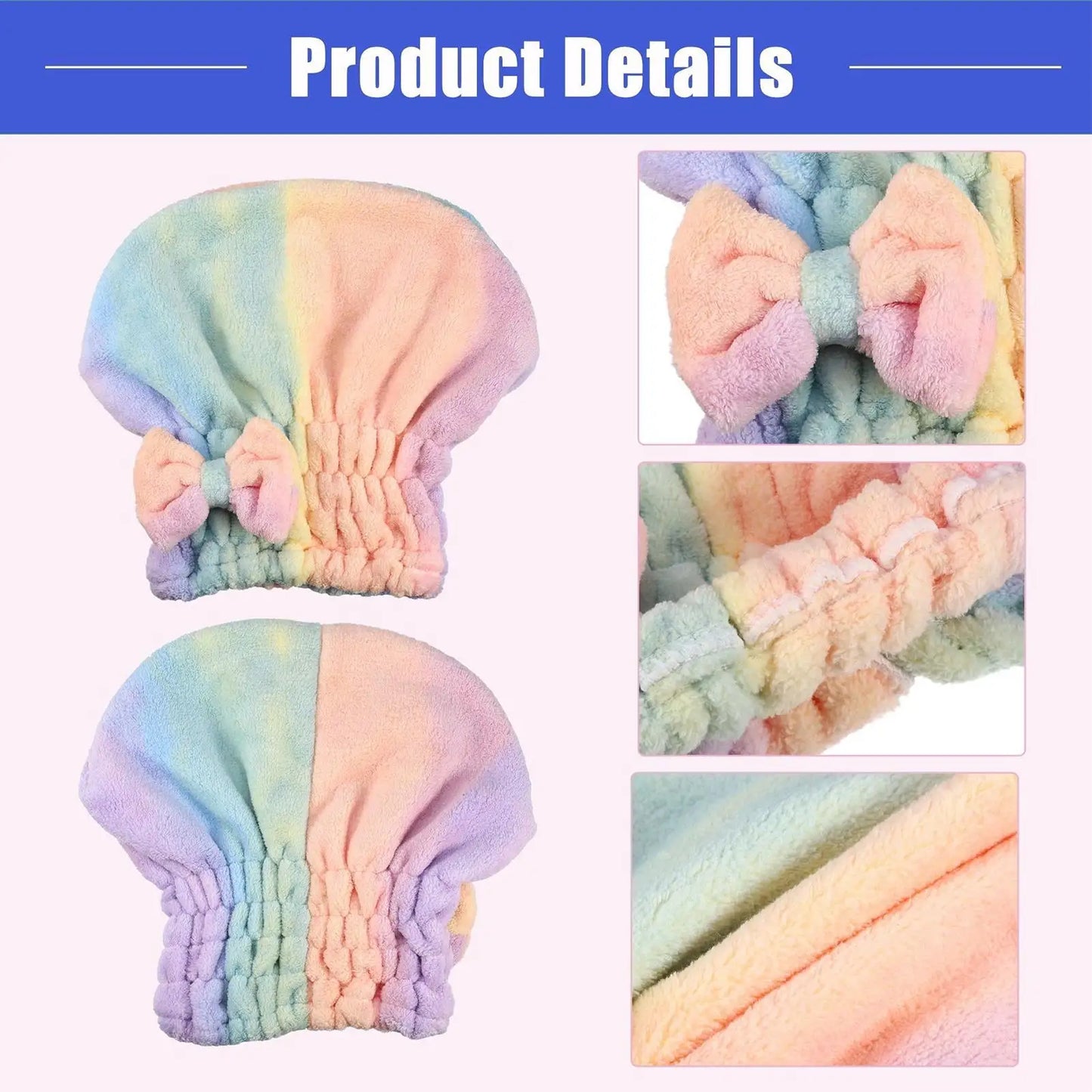 Microfiber Hair Towel Wrap Bow-Knot – Curly & Long Hair Turban