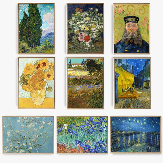 Van Gogh Canvas Wall Art Print | Starry Night Impressionist Poster Canvas Wall Art Print Peaceful Pleasures Health and Wellness