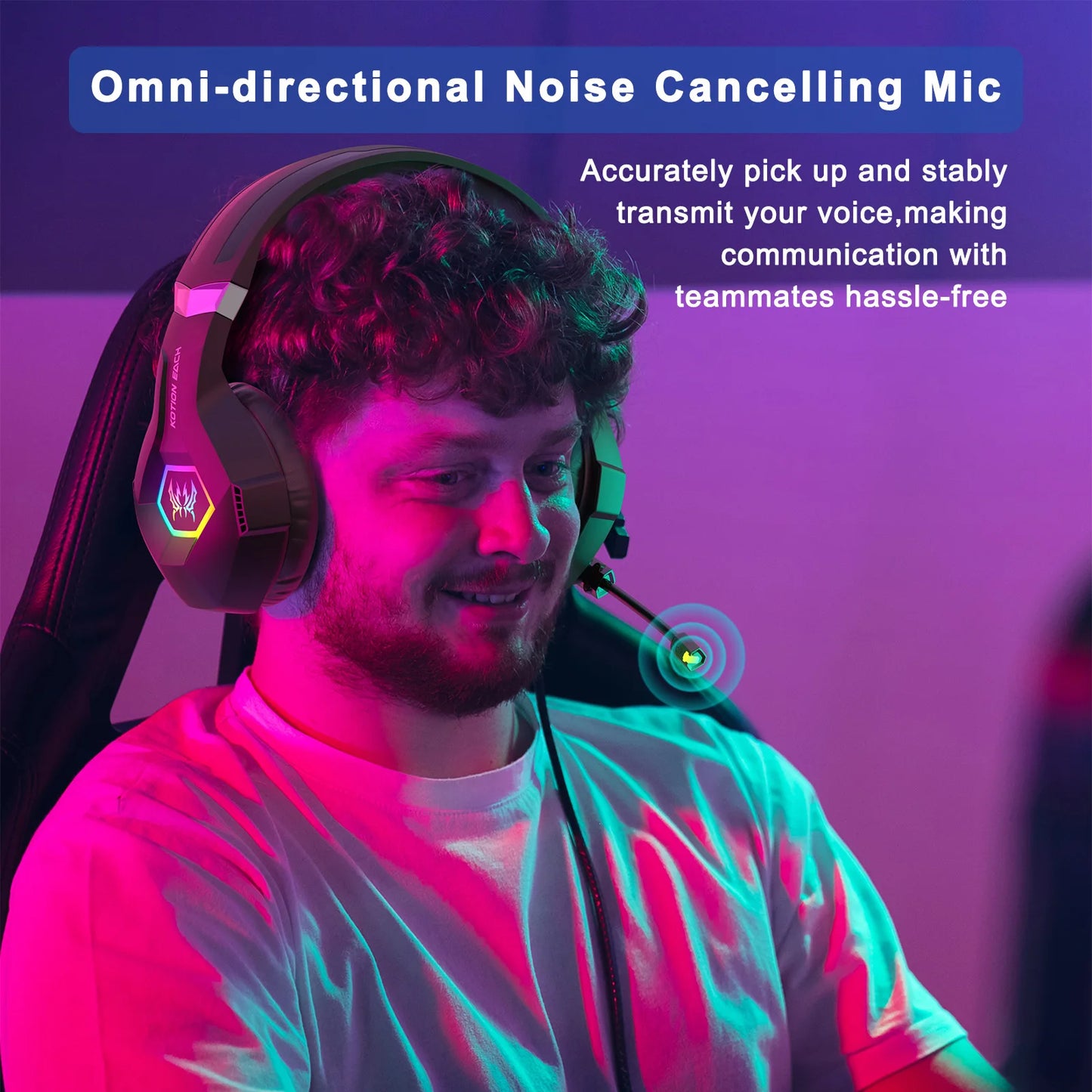 Gaming E-sports Headset with Adjustable Noise-Canceling Mic & Ergonomic Over-Ear Headband Compatible with Laptop Computer PC Peaceful Pleasures Health and Wellness