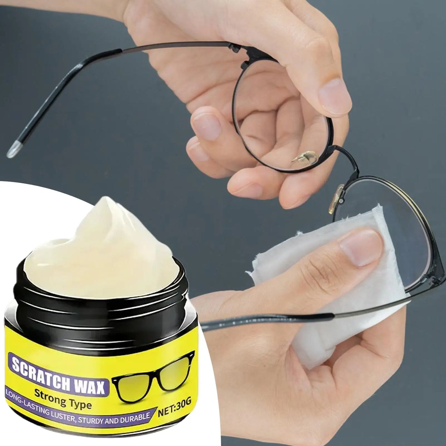 Fast-Acting Glasses Scratch Repair Cream Instant Scratch Remover for Eyeglasses Car Headlights Windshields Phone Screens Peaceful Pleasures Health and Wellness