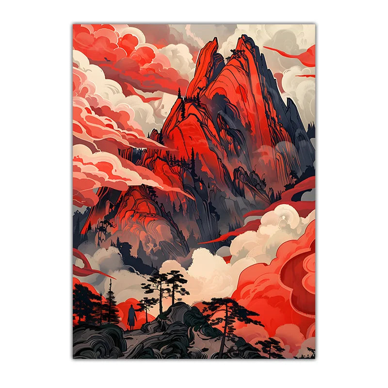 Mountain Landscape Canvas Wall Art | Modern Poster Print Canvas Wall Art Peaceful Pleasures Health and Wellness 02 15x20cm No Frame China Mainland