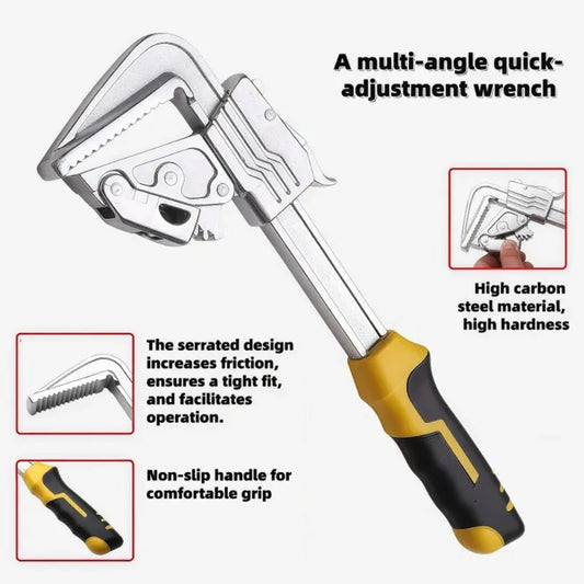 Adjustable F-Type Pipe Wrench | Multi-Function Spanner Tool Adjustable Pipe Wrench Peaceful Pleasures Health and Wellness