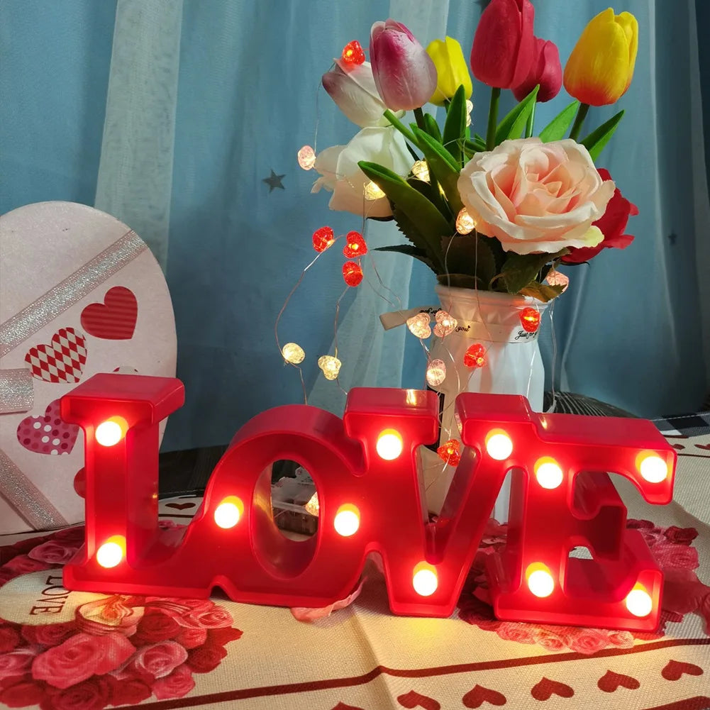 A36T-Love Letter Lamp English Romantic Surprise Decoration Modeling Lamp Proposal Scene Layout Peaceful Pleasures Health and Wellness