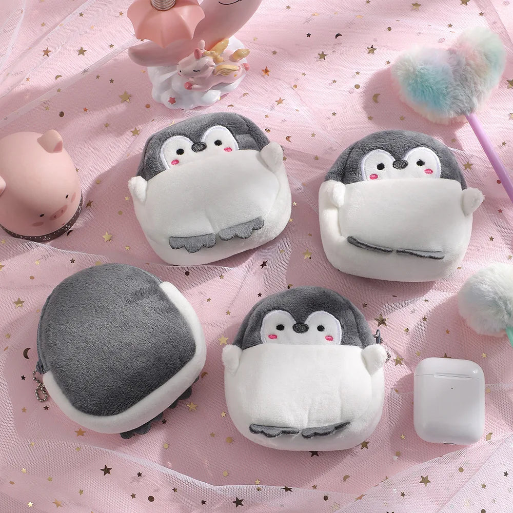 Cute Little Penguin Plush Coin Purse Mini Student Portable Storage