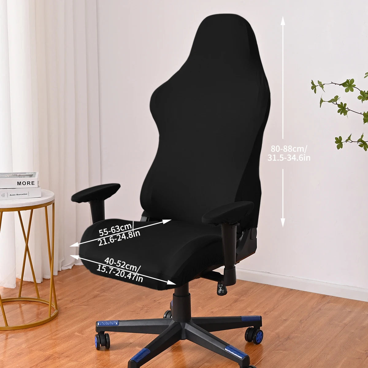 1PC Black Milk silk solid color e-sports chair cover, internet cafe sports seat chair cover, dustproof elastic chair cover Peaceful Pleasures Health and Wellness