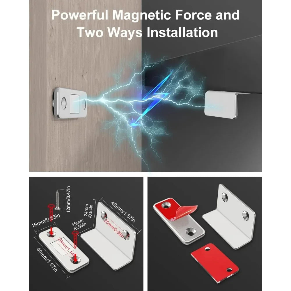 Magnetic Punch-Free Door Stopper – L-Shaped Invisible Closer