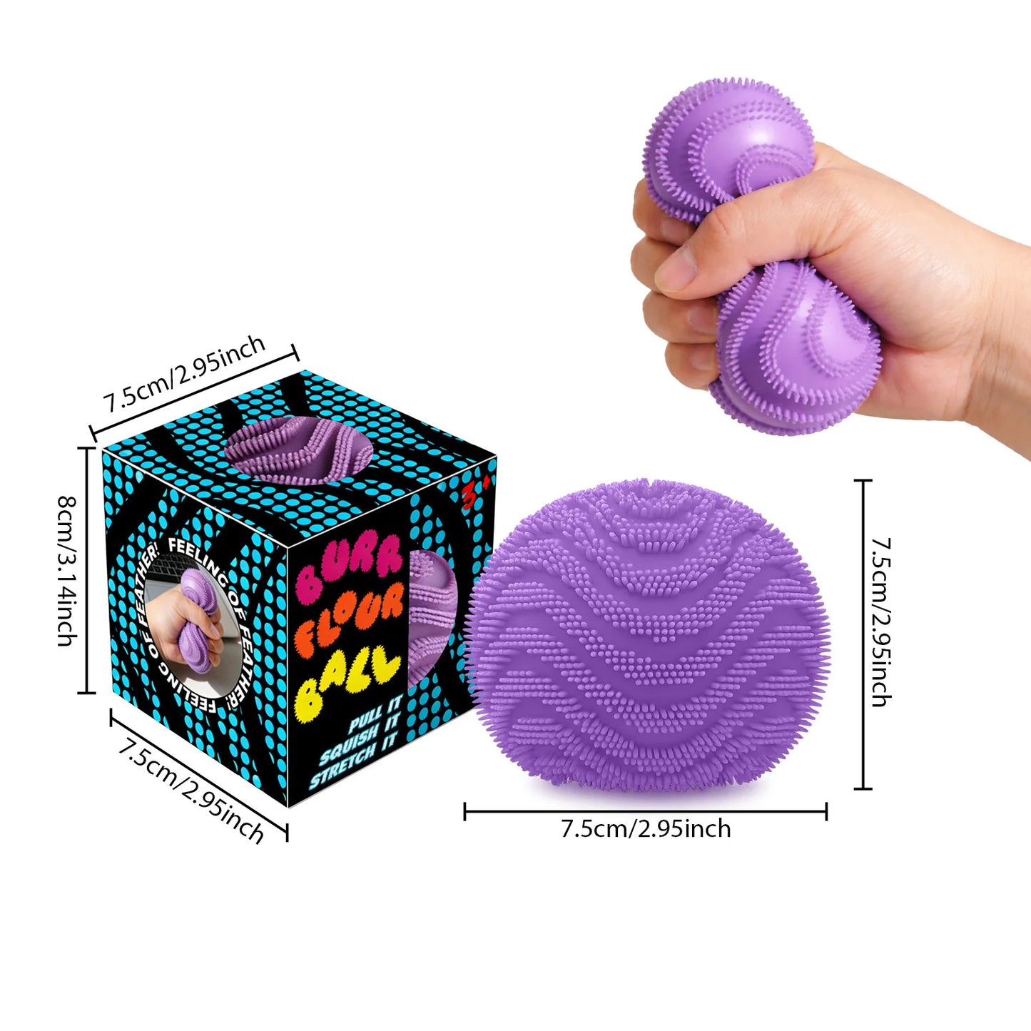 Nee Doh Fuzz Ball Squeeze Sensory Fidget Toy | Calming Ball