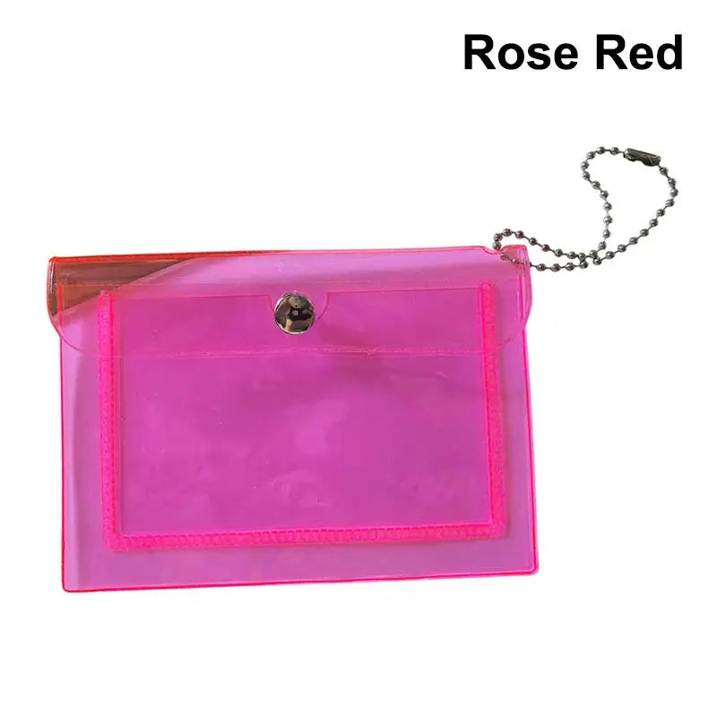 Clear PVC Star Glitter Card Holder Mini Coin Purse Keyring