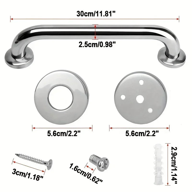 304 Stainless Steel Bathroom Grab Bar | Safety Handrail