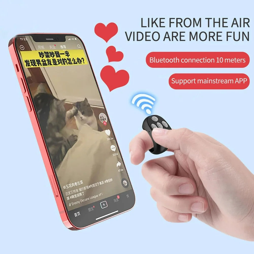 Bluetooth Ring Remote – TikTok Selfie & Page Turner Controller Peaceful Pleasures Health and Wellness