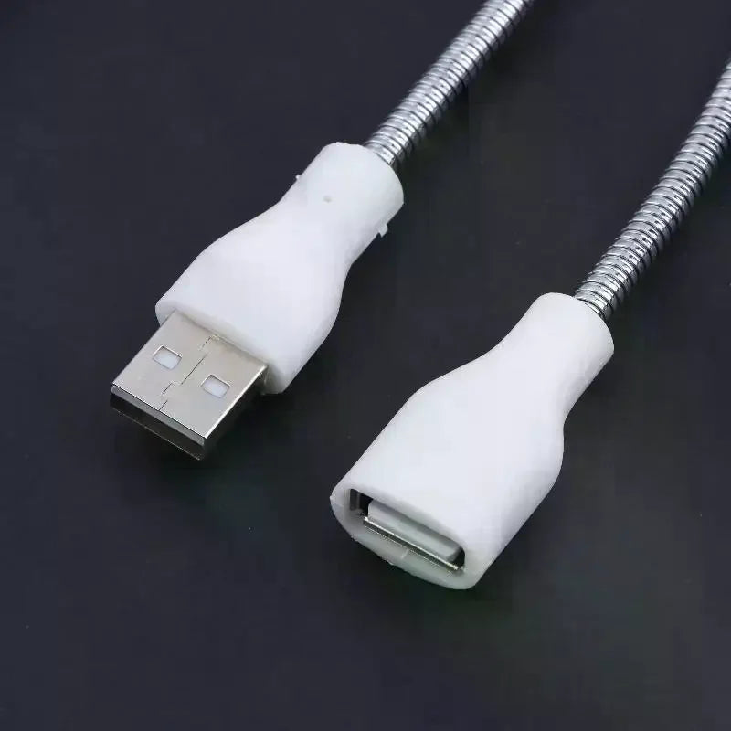 Flexible Metal USB Extension Cable for LED Lamps & Fans