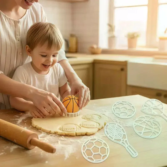Sports Cookie Cutter Set – Football, Rugby & Basketball Shapes Cookie Cutter Set Peaceful Pleasures Health and Wellness