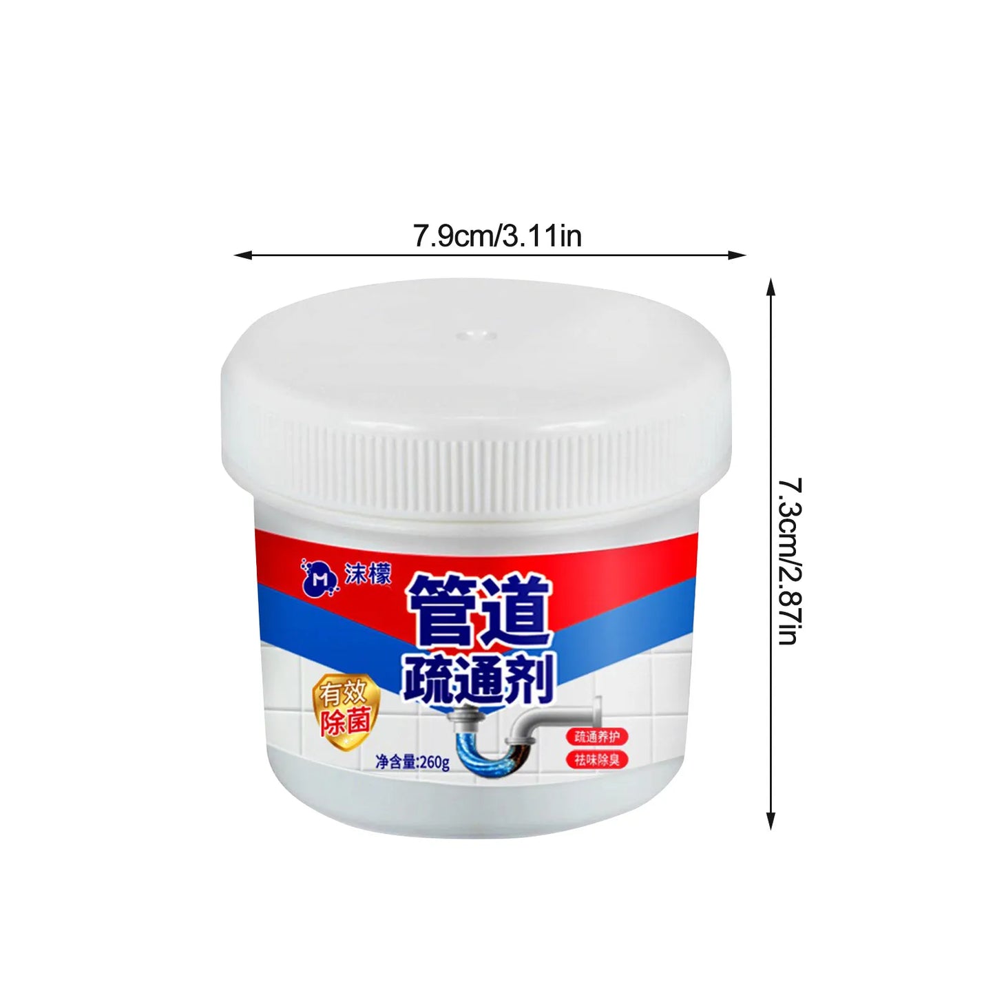 260g Strong Drain Cleaners Drain Wash Basin Pipe Dredging Agent Cleaning Powder Kitchen Water Sewer Toilet Cleaning Deodorant Peaceful Pleasures Health and Wellness