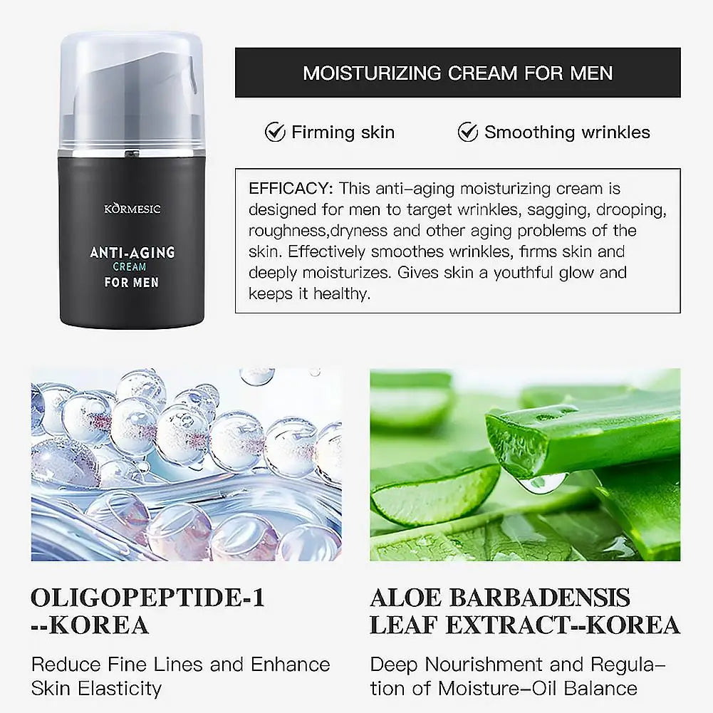 Men Face Cream Improve Male Rough Facial Skin Balance Oil Shine Brighten Tone Lightweight Portable Man Face Lotion Peaceful Pleasures Health and Wellness