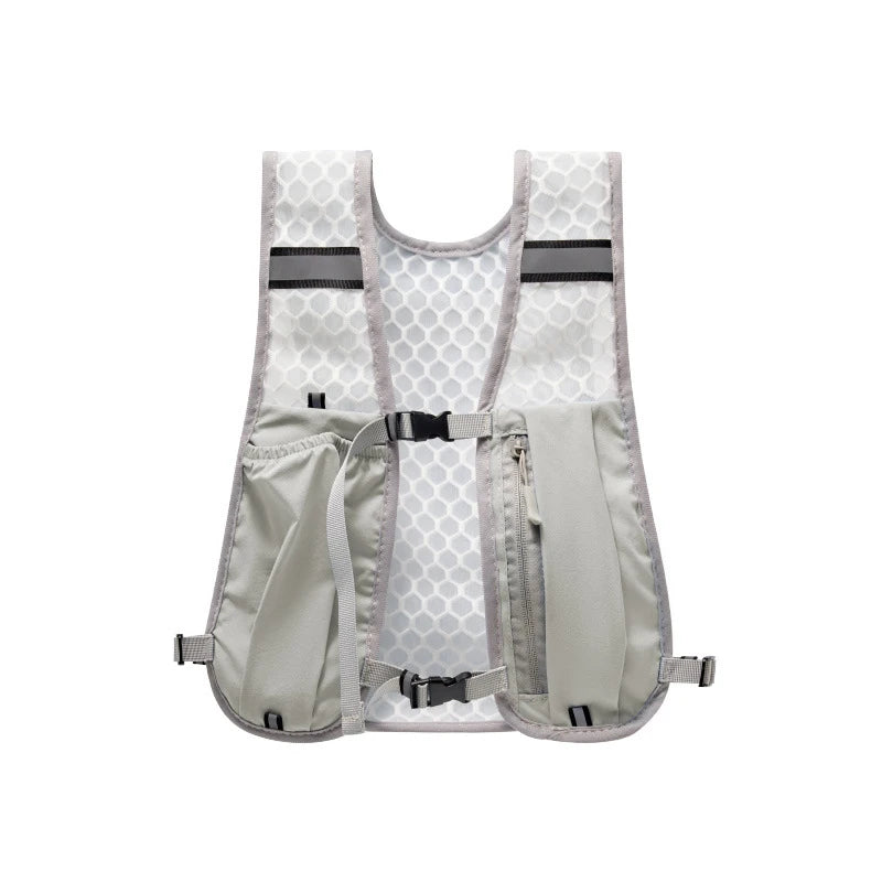 Outdoor Hiking Vest Bag Waterproof Nylon Material Cycling Bag Road Running and Hiking Backpack Peaceful Pleasures Health and Wellness Gray