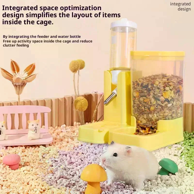 2-in-1 Hamster Water Bottle & Automatic Feeder – Leakproof