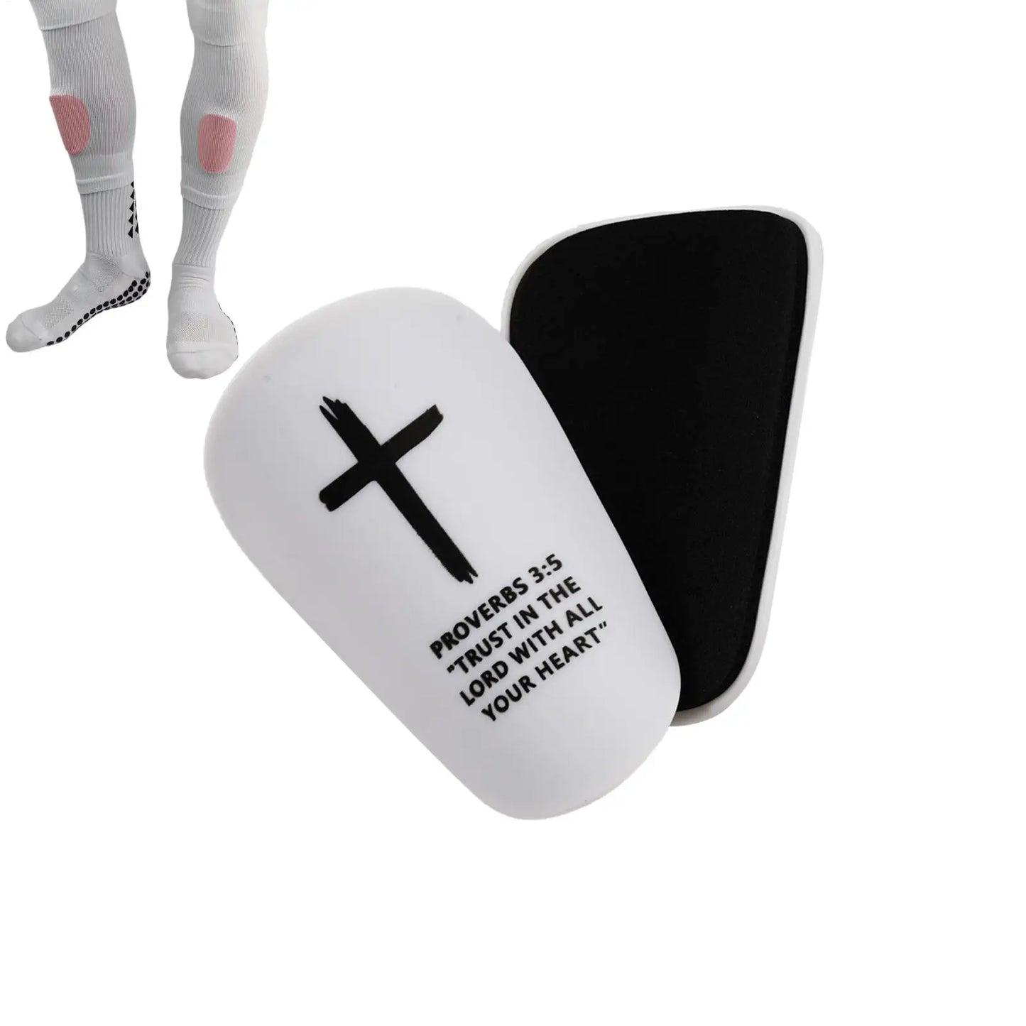 1 Pair Christian Shin Guards with Bible Verse Soccer Football Protective Pads for Adults & Youth, Inspirational Sports Gear Peaceful Pleasures Health and Wellness