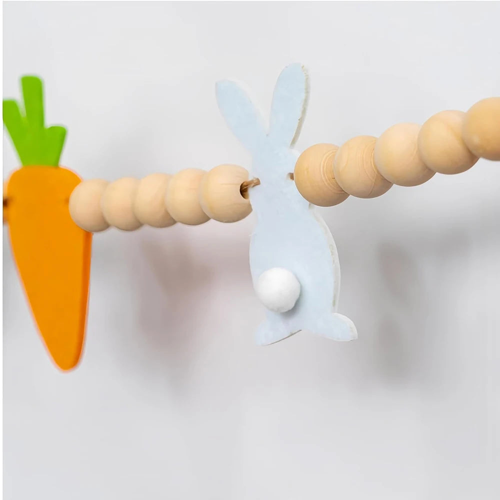 Easter Bunny Carrot Garland Banner | Farmhouse Wall Décor Easter Garland Banner Peaceful Pleasures Health and Wellness