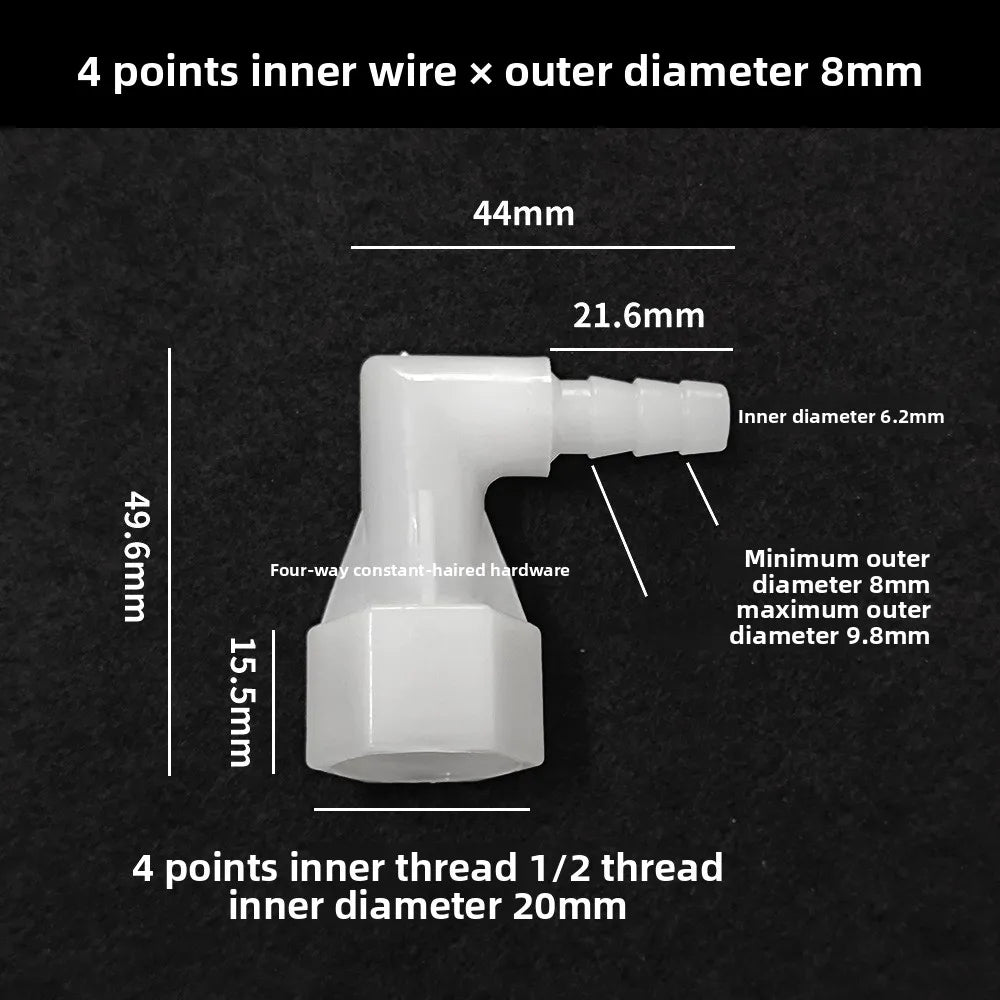 PP Elbow Hose Connectors 4–20mm | Aquarium & Garden Fittings