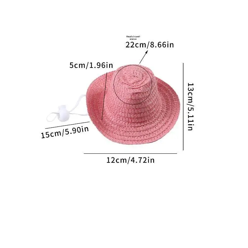 Mini Straw Pet Sun Hat for Cats & Dogs – UV Protection Cap
