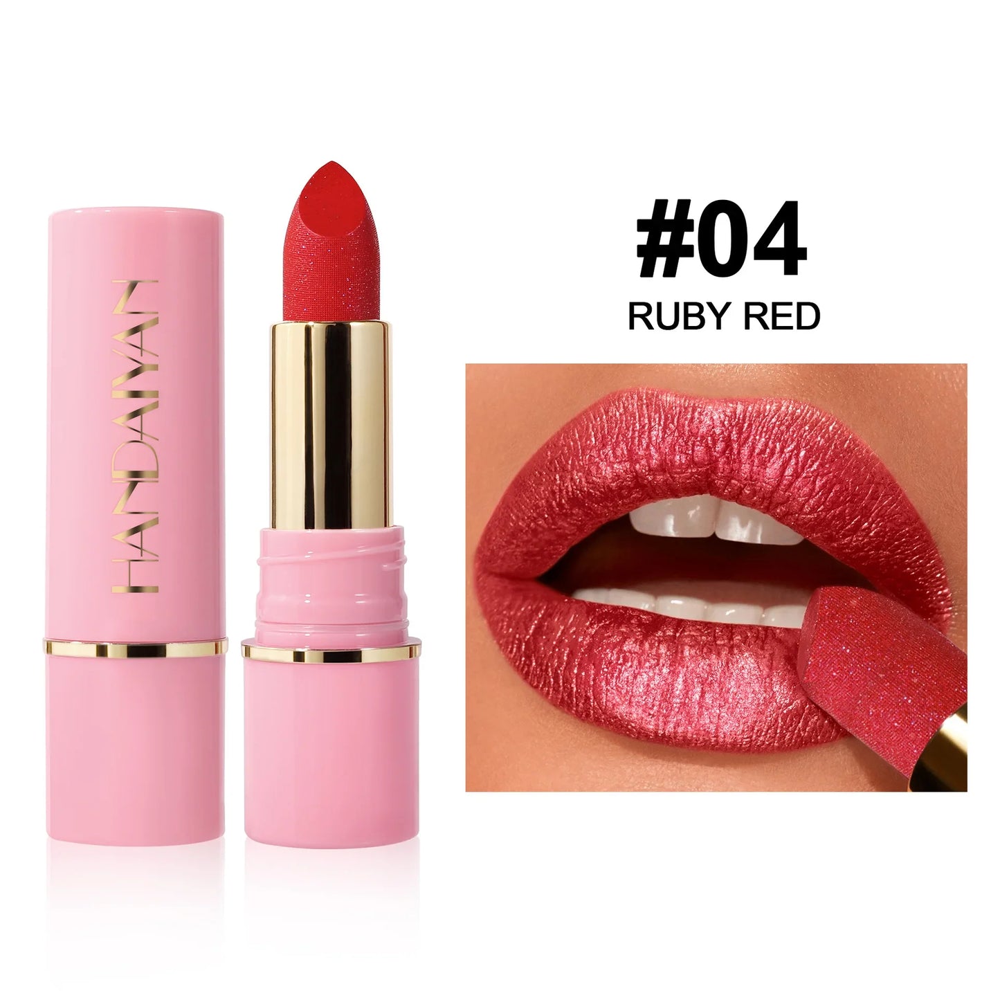 Handaiyan Glitter Diamond Lipstick – 8 Shades, Waterproof