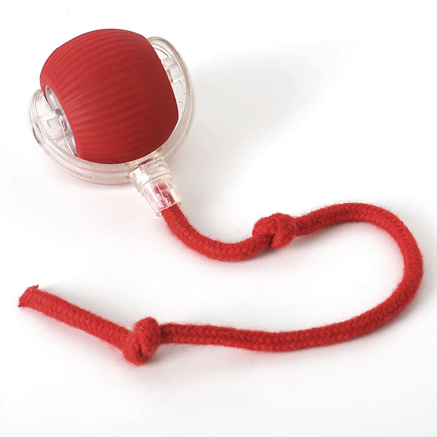 Smart Cat Toys Automatic Rolling Ball Fake Tail Rechargeable Electric Pet Interactive Toy Dog Cat Training Imitate Mouse Tail Peaceful Pleasures Health and Wellness Red