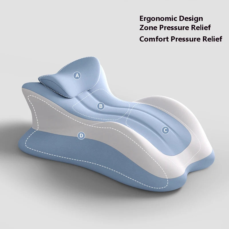 Large Memory Foam Pillow Ergonomic Support Neck Leg Rest Reading Phone Use Bed Sofa Wedge Shape Pain Relief Comfort Peaceful Pleasures Health and Wellness