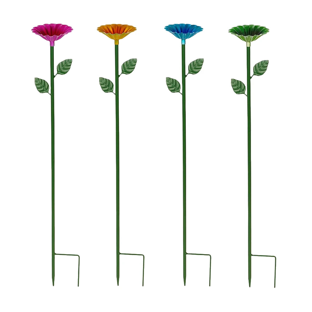Metal Bee Watering Station – Flower Bowl with Garden Stake Peaceful Pleasures Health and Wellness