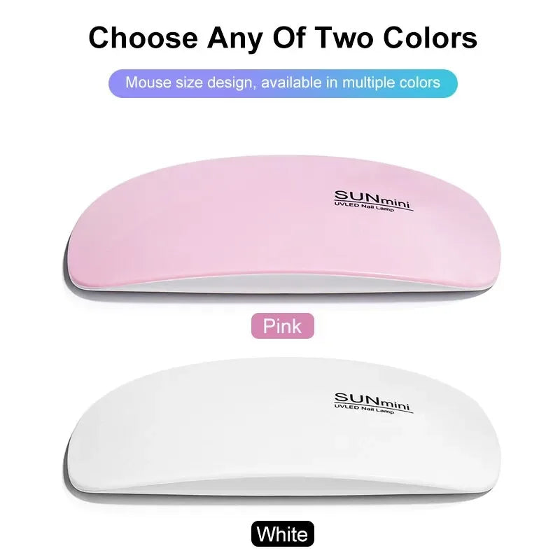 Mini 6W UV LED Nail Lamp Portable 6 LED Beads Gel Polish Dryer with USB Cable 45s/60s Timer Manicure Curing Light for Home Salon Peaceful Pleasures Health and Wellness