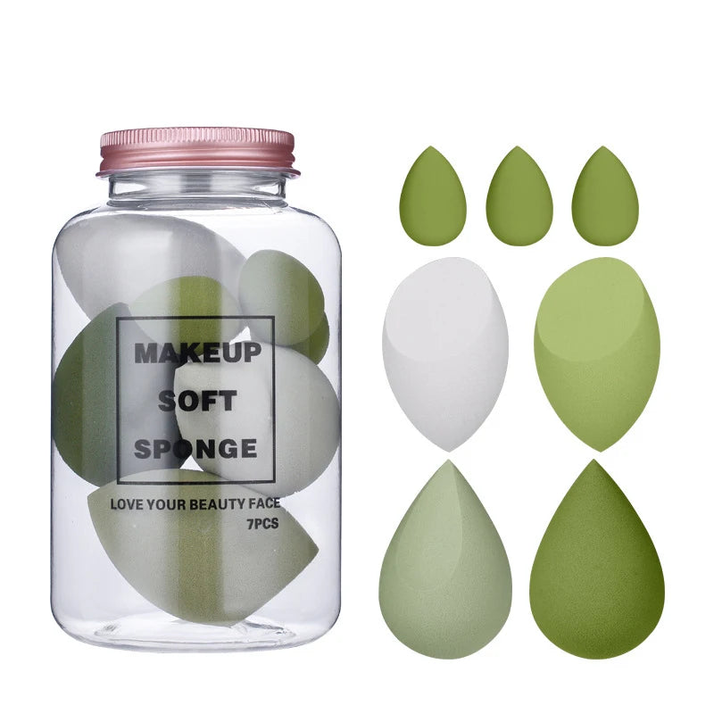 Multi Shape Beauty Egg Makeup Sponge Dry Wet Dual Use Soft Elastic Foundation Blender Cosmetic Puff No Absorb Powder Women Face Peaceful Pleasures Health and Wellness green