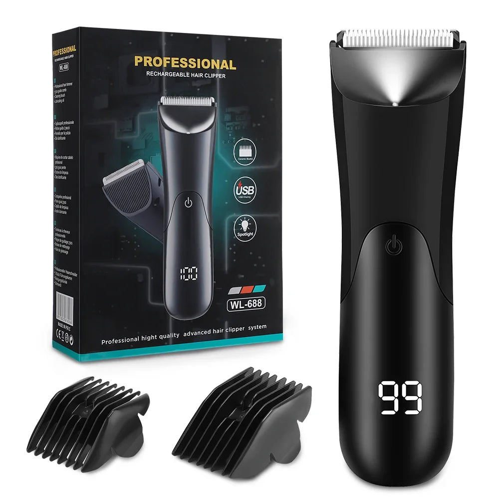 AFDEAL Ceramic Body Hair Trimmer for Men & Women | LED Groomer