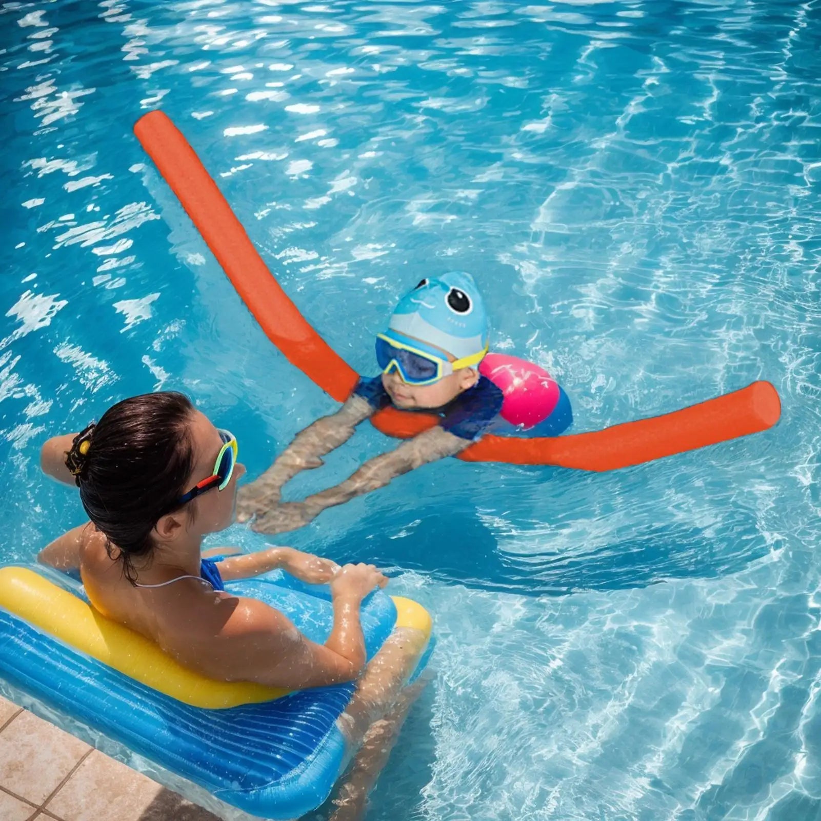 Swim Noodles Floating Swimming Stick Pearl cotton swimming stick Sports Exercise Aid Buoyancy Stick Pool Accessory for Kid Adult Peaceful Pleasures Health and Wellness