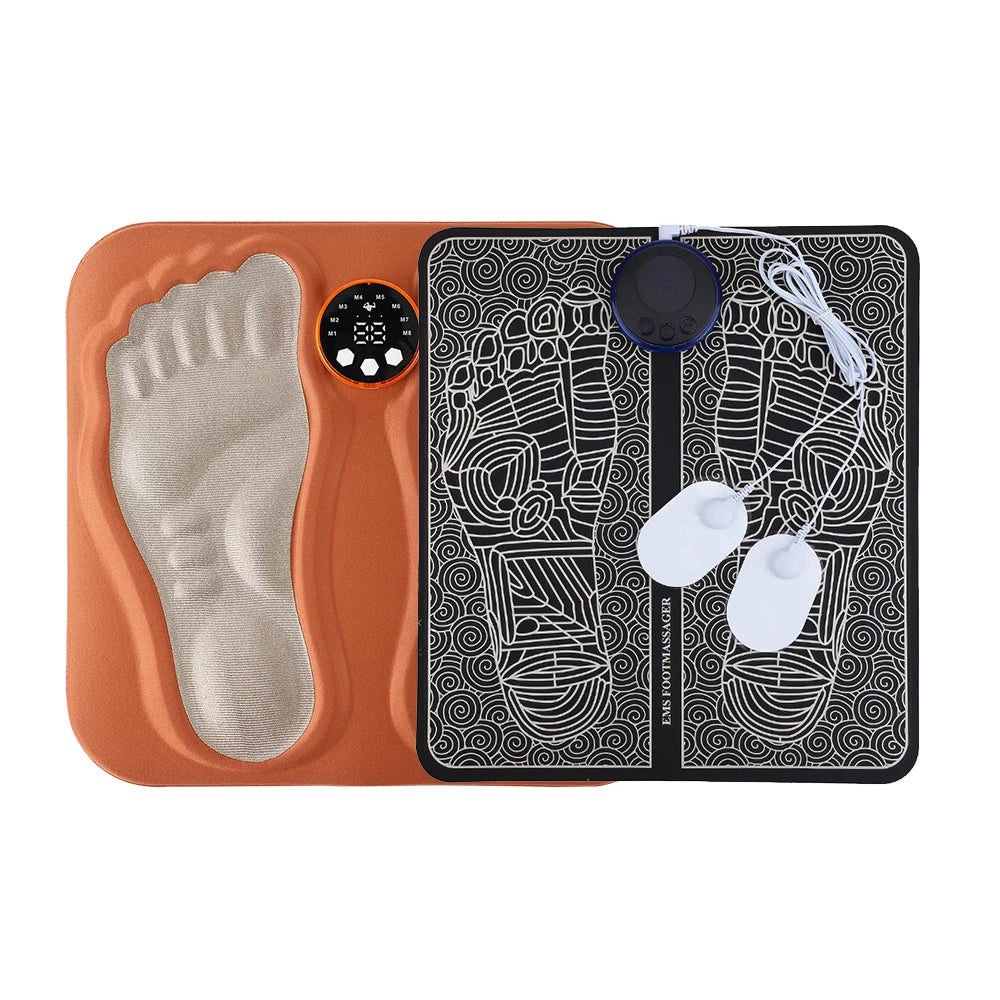 Smart EMS Massage Pad with RF Remote Improve Blood Circulation Leg Shaping Microcurrent Pulse Foot Massager Mat Acupoint Peaceful Pleasures Health and Wellness