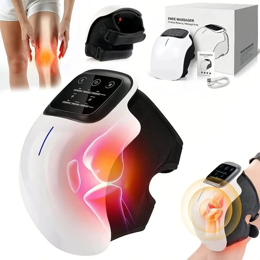 Knee Massager Cordless Heated Knee Massager with 3 Vibration Modes LED Screen & Adjustable Straps Massage with Heat for Relief Peaceful Pleasures Health and Wellness