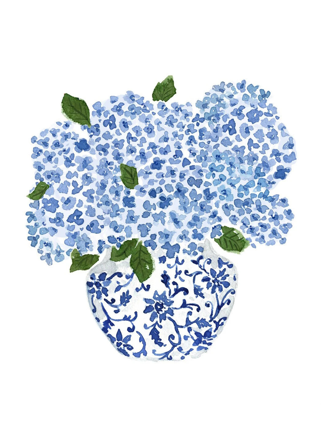 Watercolor Blue & White Vase Floral Canvas Wall Art | Unframed Canvas Wall Art Peaceful Pleasures Health and Wellness DM73-7 20x30cm Unframed