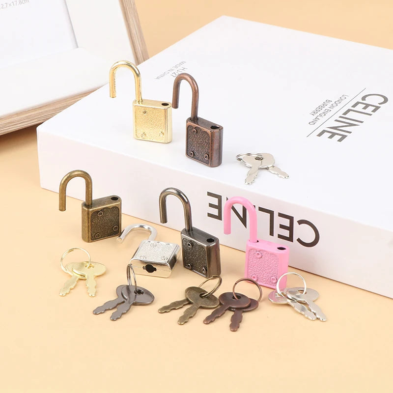 1Set 6Colors Rectangle Padlocks Mini Luggage Hardware Locks With Key Lock For Travel Wedding Jewelry Box Diary Book Suitcase Peaceful Pleasures Health and Wellness