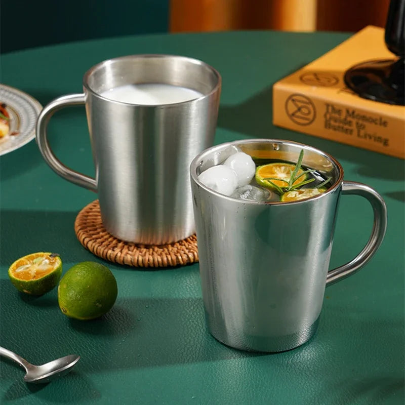 300ml Double-Wall 304 Stainless Steel Insulated Mug – Coffee, Tea & Hot Drink Cup