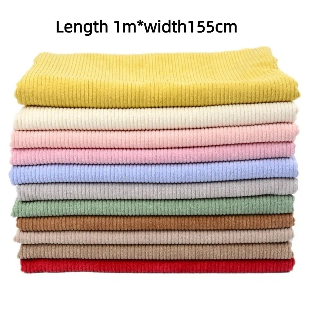100×155cm Corduroy Fabric – Solid & Striped DIY Sewing Material