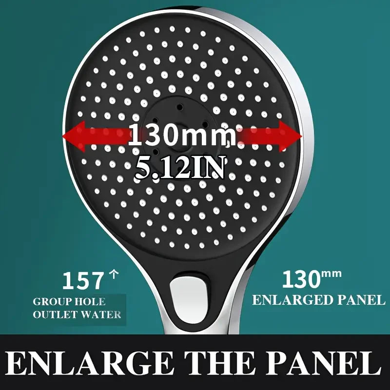 3-Speed High-Pressure Shower Head Set | Large Panel, Water Saving